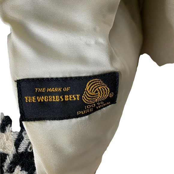 Vintage Coventry Row Black White Houndstooth Wool Blazer Pencil Skirt Set Medium - Picture 4 of 13